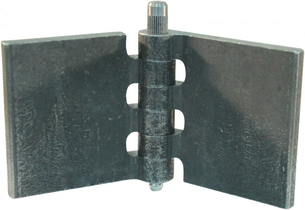 Recht portierscharnier met pen met smeernippel 60 x 60mm scharnierblad blank