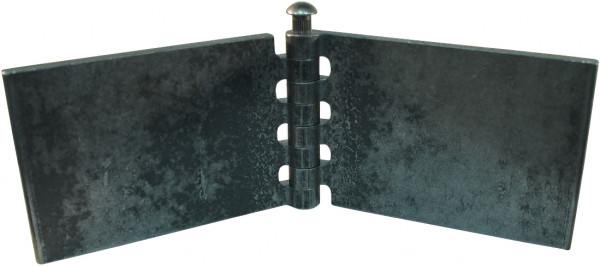 Recht portierscharnier met pen met smeernippel 80 x 240mm scharnierblad blank