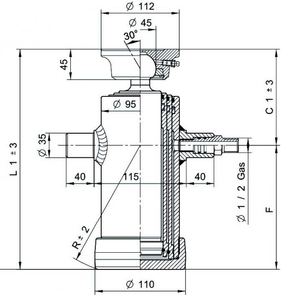 Hefcilinder set laspan