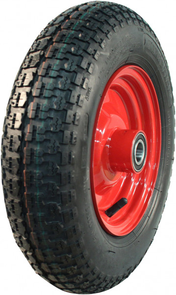 Luchtband + wiel 3.50-8 V-9128 4PR + 2.50Ax8H2 ET0 NL100 46 N staal rood