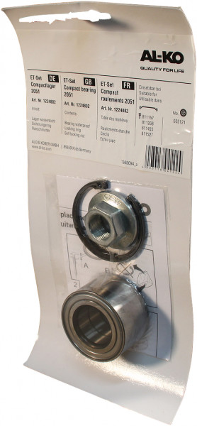 Compactlager set waterdicht lager, borgring, flensmoer Ø34 x Ø64 x 34mm AL-KO rem 2051 Compact