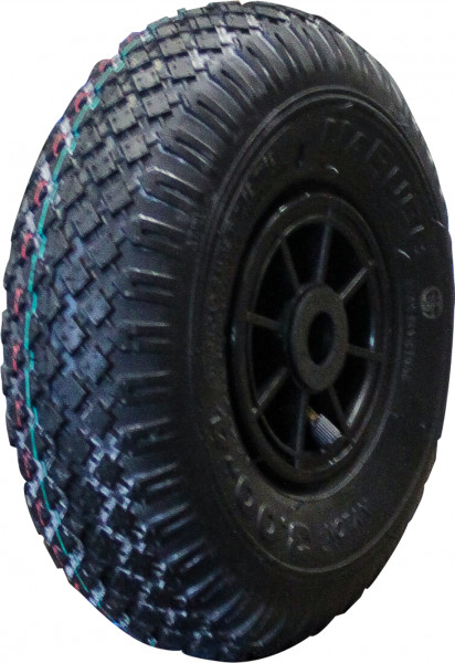 Luchtband + wiel 3.00-4 S-2303 4PR + 2.10x4 rollager Ø20 NL75 kunststof zwart