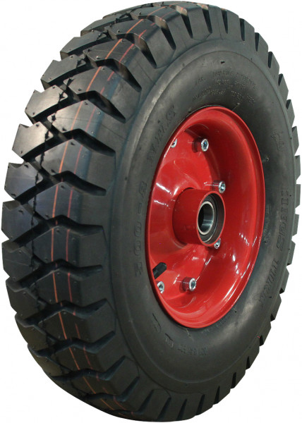 Luchtband + wiel 6.00x9 V-2502 12PR + 4.00E-9 ET0 NL100 121 A5 staal rood