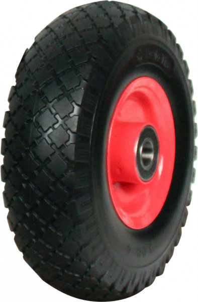 PU band + wiel 3.00x4 blok + 2.10X4 kogellager Ø20 NL75 staal rood