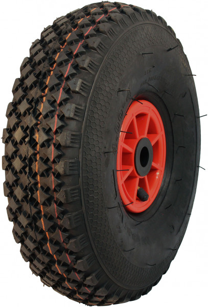 Luchtband + wiel 4.00-4 V-6605 2PR + 2.10x4 rollager Ø20 NL75 kunststof rood