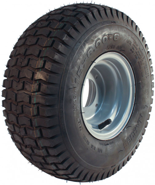 Luchtband + wiel 4.00-6 V-6632 4PR + 4.50Ax6H2 ET0 60/90/4 A3 staal grijs