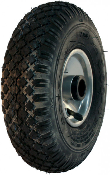 Luchtband + wiel 3.00-4 S-2303 2PR + 2.10x4H2 ET0 rollager Ø25 NL75 staal grijs