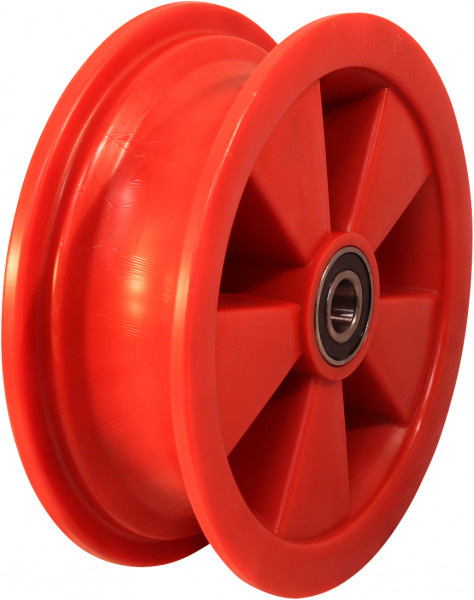 Wiel 2.50Ax8 kogellager Ø20 NL75 kunststof rood