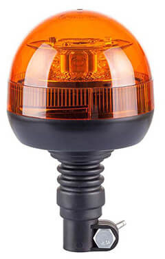 Zwaailamp LED oranje 12/24 V ø129 x 208mm DIN-aansluiting IP56 8 x 3W High power LED's CE, ECE-R10 / R65