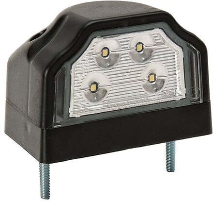 Kentekenlamp LED 12/24 V 96 x 66 x 64mm Schuifconnector 70mm  CE, ECE-R10 / R7 / R4 wit