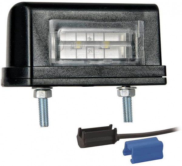 Kentekenlamp LED 12/24 V 83 x 40 x 30mm DC kabel 200mm, 0,75mm² 45mm  CE, ECE-R10 / R7 / R4 wit