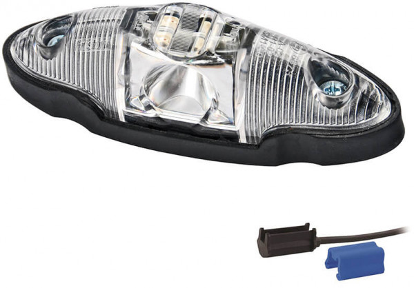 Contourlamp 120 x 40 x 35mm 83mm rood/wit/oranje blank universeel DC kabel 200mm, 0,75mm²  12/24v CE, ECE-R10 / R7 / R91