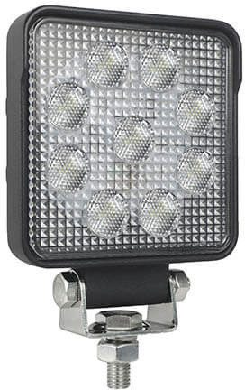 Werklamp IP69K 9 x 1,5 Watt Osram LED's 400mm kabel met Deutsch-connector 10/30v (piekspanning bestendigd tot 36v) 13,5 Watt 1710lm 100 x 100 x 40mm E