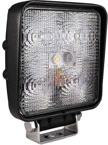 Werklamp IP68 5 x 3 Watt Epistar LED's kabel 4000mm 9/36 V 15 Watt 1500 110 x 110 x 41mm Breedstraler Bij 12 Volt / 0,975A Bij 24 Volt / 0,525A CE 8 l