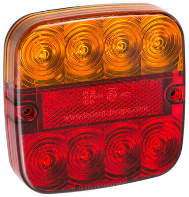 Achterlicht LED universeel remlicht knipperlicht    achterlicht rechthoek reflector IP67 12 V