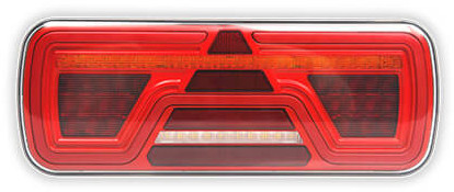 Achterlicht LED rechts 5 PIN's bajonet opbouw remlicht dynamisch knipperlicht  mistlamp achteruitrijlamp neon-achterlicht lengte driehoek IP67 12/24 V