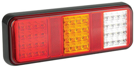 Achterlicht links of rechts (universeel) 283 x 100 x 25mm opbouw remlicht knipperlicht    achterlicht rechthoek reflector 116 / 195mm IP67 12/24 V CE,