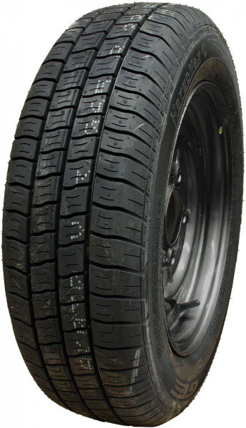 Luchtband + wiel 185/60 R12C Kargomax ST-6000 M+S + 5½Jx12H2 ET30 67/112/5 104/101 N staal zwart