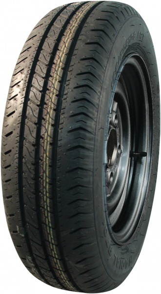 Luchtband + wiel 195/60 R12C R701 M+S + 5½Jx12H2 ET30 67/112/5 104/102 N staal zwart