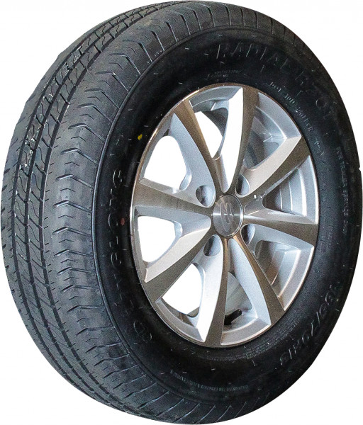 Luchtband + wiel 185/70 R13 R701 M+S + 5Jx13H2 ET30 57/100/4 86 N lichtmetaal grijs