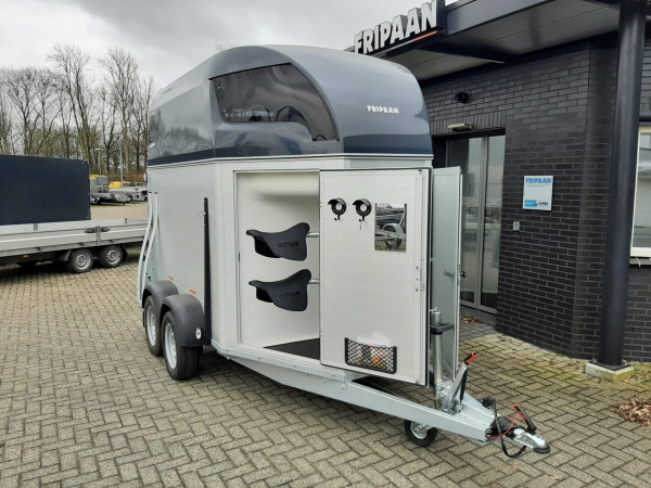 Paardentrailer Sirius | S75 met Zadelkamer | Alu/Antraciet | 2 paards