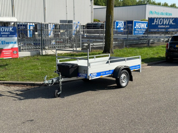 Open enkelas bakwagen 250x126cm ongeremd