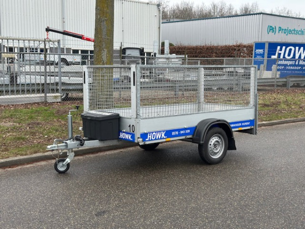 Open enkelas bakwagen 250x126cm ongeremd met loofrek