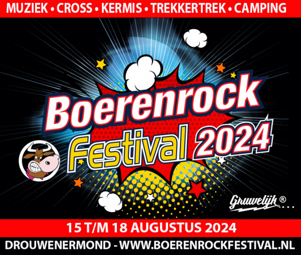 Boerenrock Festival 17 en 18  augustus Alleen vervoer (middag vertrek)