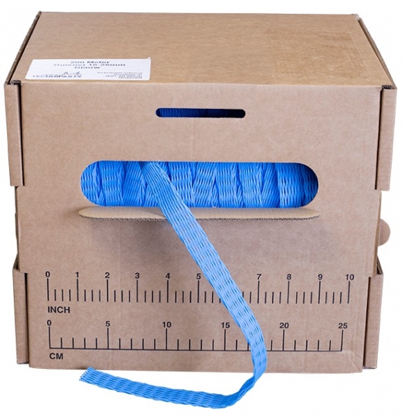 Pipe sleeve - Protective mesh - Stretch width 15 to 25mm - Full dispenser box 200m (Blue)