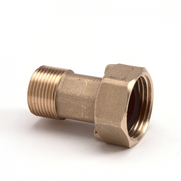 Brass 2 -piece coupling for water meter - 1" x 1-1/4" - set of 2 pieces