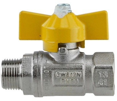 Kugelhahn Schmetterling 1/2" AG x IG GAS