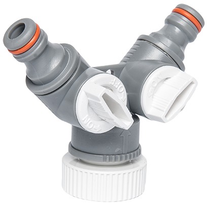 Wasserverteiler 2-Wege mit Absperrventilen - 3/4" - 1" IG - Standard