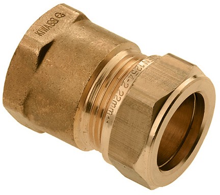 Bonfix compression fitting - Screw bushing - 1/2" x 15 mm - Brass