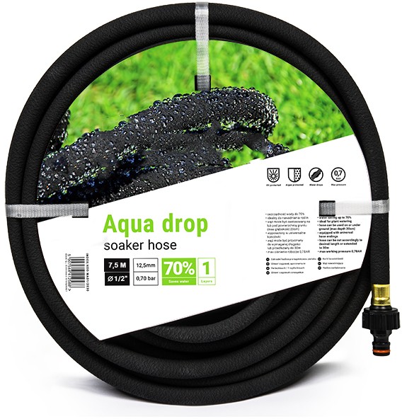 Drip hose - Sweat hose 1/2" (7,5 meter)  incl. Couplings