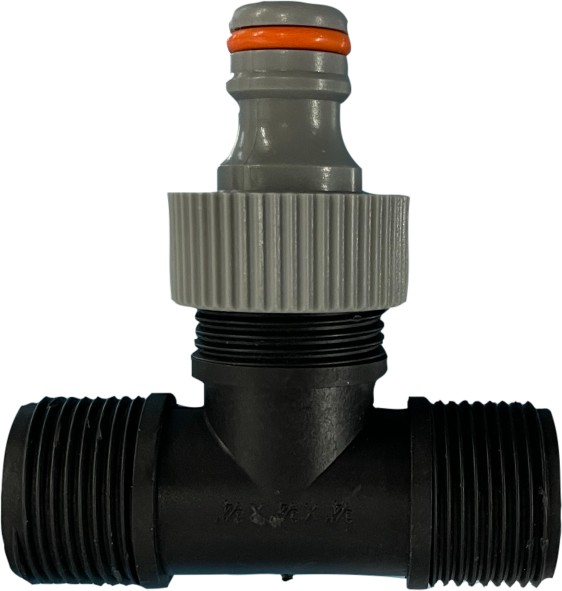 T-Piece with connection for drip hose porous
