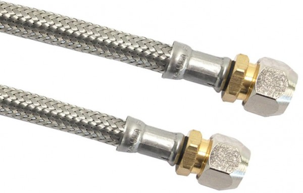 Flexible Anschlussschlauch - Edelstahlgeflecht - Klemme x Klemme - 10 x 15mm - DN8 - Länge 30cm