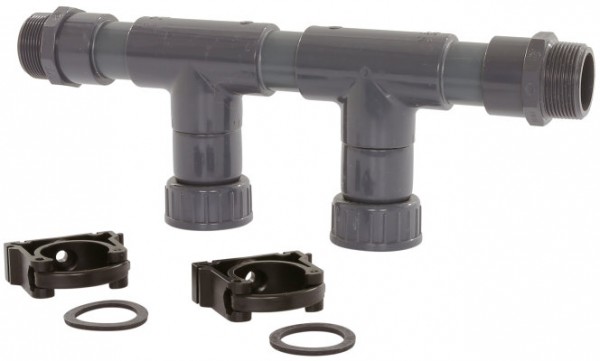 Wasserverteiler PVC 40mm - 2 Abzweigungen - 1-1/2”