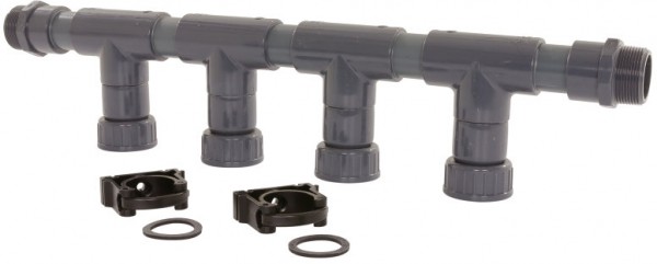 Wasserverteiler PVC 40mm - 4 Abzweigungen - 1-1/2”