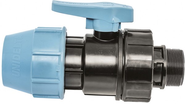 Ball valve with outside wire for PE/Tylene - 25mm x 3/4" - 16 bar