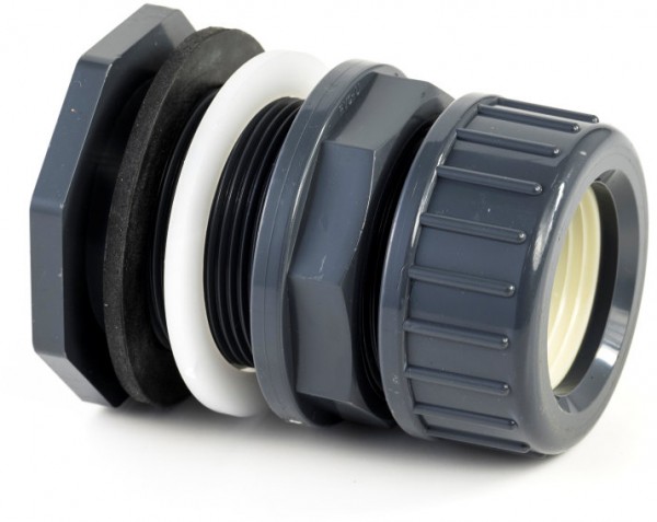 Pressure PVC transit with clamping ring - 40mm x 1-3/4