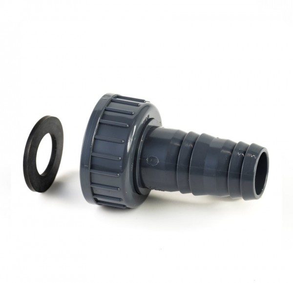 Pressure PVC hose tail with swivel - 3/4" x 16-18mm - 10 bar