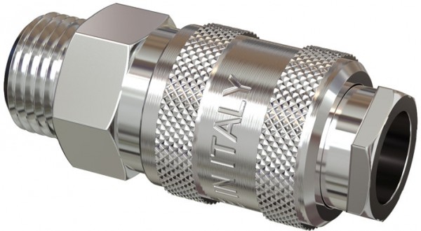 Euroline aircoupling - valve pitch coupling - fastconnector with male thread - 1/4