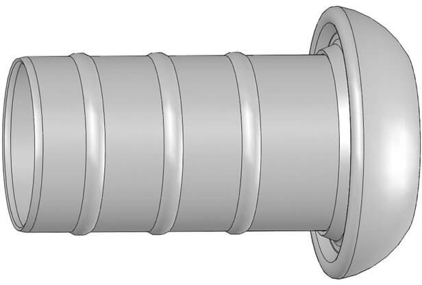 Dallai V-deel x slangtule - type C - RVS - 159 x 150 mm