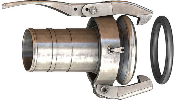 Dallai M-Teil x Schlauchtülle - Typ C - verzinkt -159 mm x 5"