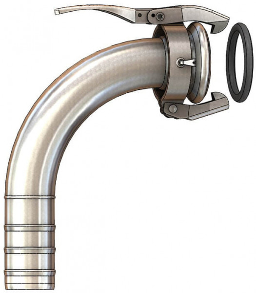 Dallai Bogen 90gr M-Teilschlauchtülle - Typ C - verzinkt - 108 x 100 mm