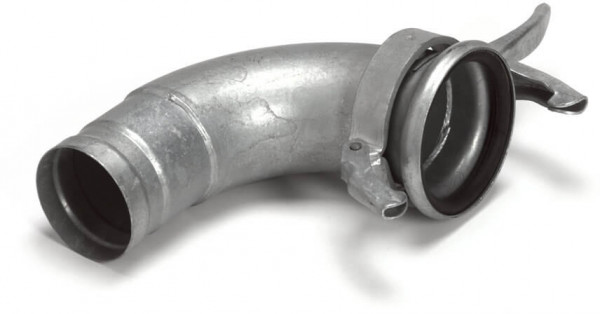 Dallai Bend 90degr M-part x Hose tail - type C - galvanized -159 mm x 6"