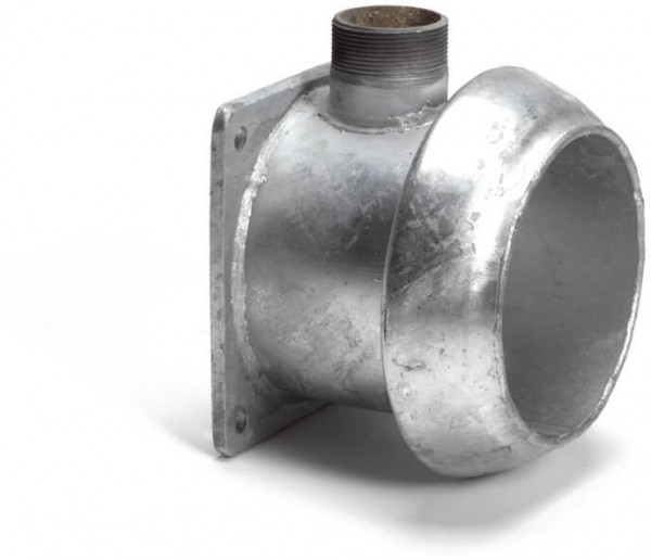 Dallai V -part+tube+spoutxsquare flange - Type C - Galvanized -159mmx2-1/2 "x6"