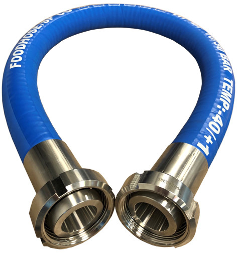 Dairy Hose - Food Hose Flexible & Smooth - Complete with Dairy Fittings DIN11851 - DN25 - 1,2 meter