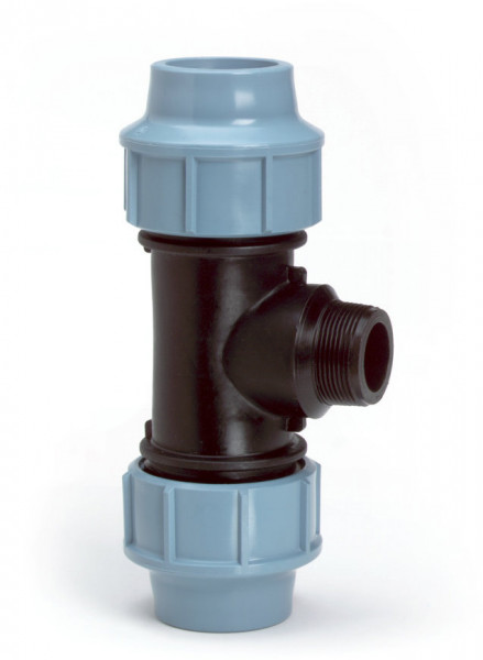 Gewinde T-Stück für PE/tyleen - 16mm x 3/4" AG - 16 bar