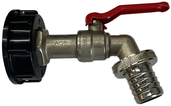 Tap for IBC vat - IBC tap - Brass - S60 x 1/2"